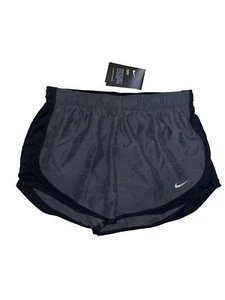 NEW Nike Women's Dri Fit Black Gray Running Shorts STandard Fit Short MEDIUM M - Picture 1 of 3