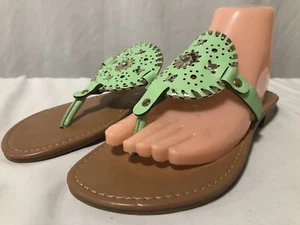 Pierre Dumas Women’s Sandals,Thong Flip Flop,Size 8.5 Green Leather.Box...SD8 - Picture 1 of 6