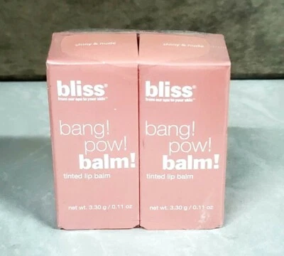 2X Bliss - Bálsamo labial tintado Bang Pow - BRILLANTE Y DESNUDO - Tamaño completo Nuevo en caja Foto 1 de 2
