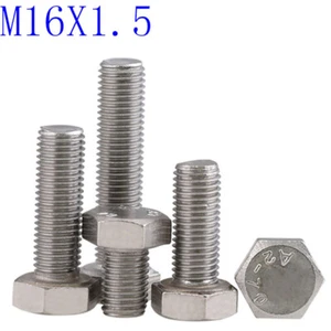 M16 - 1.5 Fine Thread 304 Stainless Steel Hex Cap Bolt / Screw DIN 933 Tap A2 - Picture 1 of 4