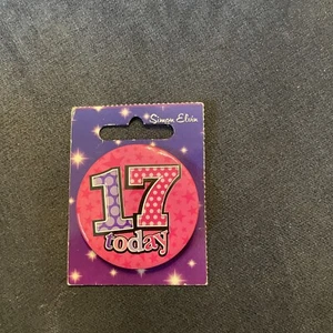 Pink 17 Today birthday badge - Picture 1 of 1