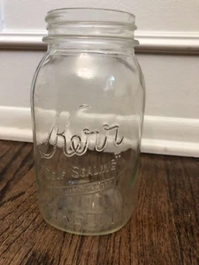 Vtg Kerr Self Sealing Mason Jar 505 Clear Quart Canning Wedding Decor Farm Glass - Picture 1 of 6