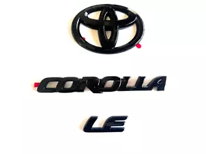 2018-2024 TOYOTA COROLLA Sedan LE GLOSS BLACK EMBLEMS OVERLAY KIT PT948-02200-02 - Picture 1 of 2