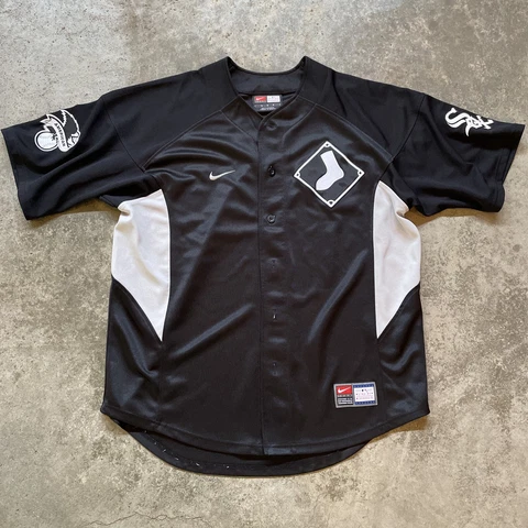 Chicago White Sox Jersey Nike MLB Sewn Button Down Adult Medium Men Blank Retro Cover