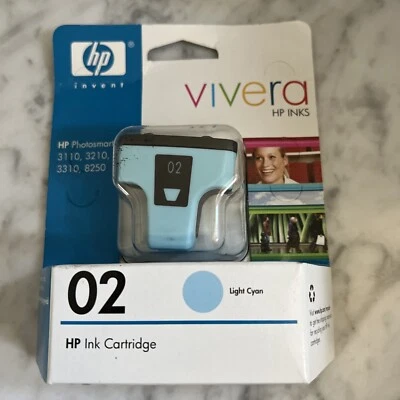 HP 02 Light Cyan Ink Cartridge C8774WN Expired 2007 - Image 1 of 4