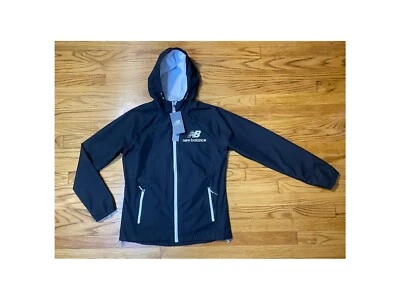 Chaqueta New Balance para mujer resistente al viento y al agua negra blanca con logotipo talla pequeña ¡Nueva! Foto 1 de 4