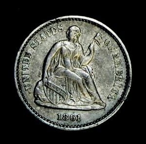 1861 Seated Liberty Half Dime (B184) - Picture 1 of 2