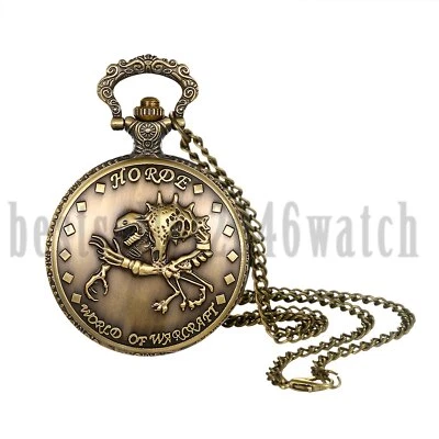 Retro Bronce Halloween Punk Calavera Estuche Cuarzo Reloj Bolsillo Colgante Collar Regalo Foto 1 de 4