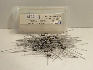 NEW (68) ALLEN BRADLEY CB4715 RC07GF471J 9324 1/4 WATTS 470.0 OHM 5 % RESISTORS - Picture 1 of 3