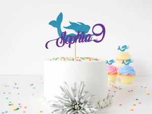 Personalized Mermaid Cake Topper - Picture 1 of 4