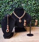 Pakistani Indian  Red Stone Gold Plated Necklace Set  New Desighn Juraou