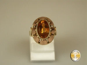 Anillo 14 Quilates Oro Citrino Anillo Dedos Schmuckring Gema Regalo - Imagen 1 de 6