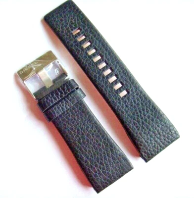 DIESEL Bracelet En Cuir Original De Remplacement DZ7326 Pour Montre Noir 30 Mm - Photo 1/4