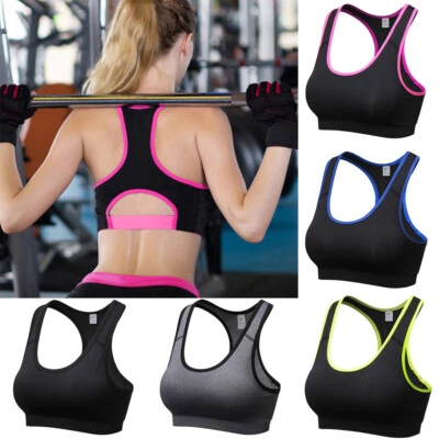 Women Quick Dry Sports Bras Breathable Support Yoga Gym Running Vest Underwear - Image 1 of 4