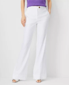 Ann Taylor $119 The Petite Tab Waist Cuffed Trouser Pant in Linen Twill size 4P - Picture 1 of 6