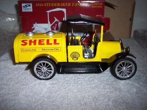LIBERTY LE 1916 Shell STUDABAKER TANQUE CAMIÓN FUNDIDO A PRESIÓN BANCO ESCALA 1:25 ~ NUEVO - Imagen 1 de 12