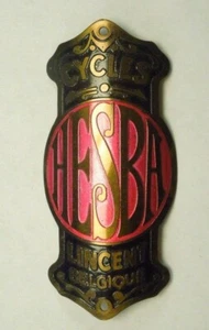 Vintage Cycles Hesba Lincent Belgique Bicycle Head Badge Emblem - Picture 1 of 6