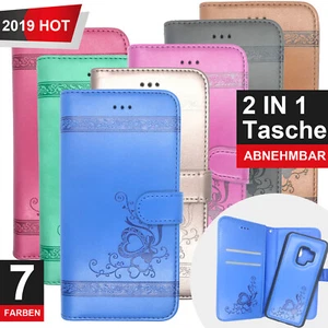 Handy Tasche Etui Schutz Flip Cover Klapphülle Schale Herz Samsung Galaxy S8 S9 - Bild 1 von 19