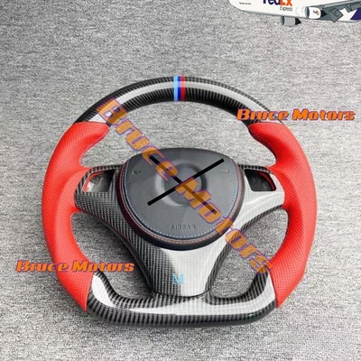 Volante rojo fibra de carbono real para BMW 320i 325i 330i M3 E90 E92 E92 E93 Foto 1 de 4
