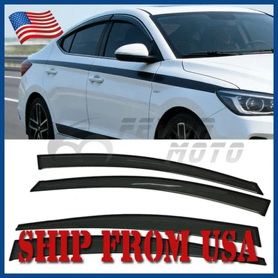 Fit 2017-2020 Hyundai Elantra Window Visors Rain Guard Wind Deflectors Smoke Foto 1 de 4