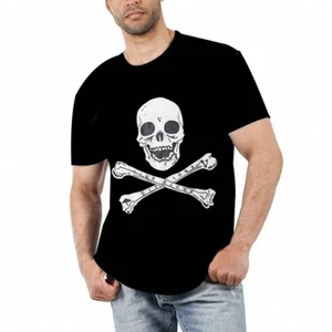 Skull & Bones Vlone T-Shirt Live Alone Die Alone Black Scary Shirt - Picture 1 of 4