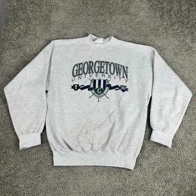 Sudadera De Colección Universidad de Georgetown Para Hombres XL Gris Cuello Redondo MV Deporte EE. UU. 90s Foto 1 de 4