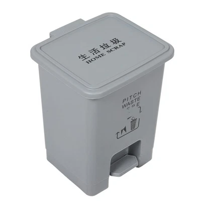 1Pc Step Trash Can 15L Large Capacity Garbage Can Home Office Rubbish Bin - Image 1 of 4