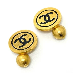 CHANEL CC 93A vintage Fashion Accessories cuffs Metal Gold - Picture 1 of 8