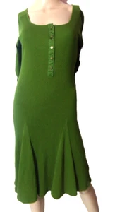 Lauren Ralph Lauren size small cotton green half sleeve a line dress - Picture 1 of 7