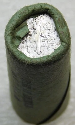 1955-D Roosevelt Silver Dime Gem BU OBW Roll 50 moedas #V206J - Imagem 1 de 4