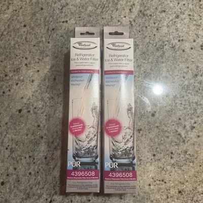 WHIRLPOOL 4396508 PUR Refrigerator Ice Water Filter 2 Pack KItchenAid Maytag - Image 1 of 4