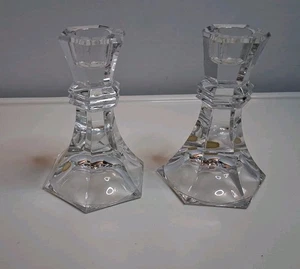 crystal clear 24 lead crystal candlesticks Holder  Set Of 2 - Picture 1 of 6