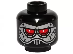 LEGO - Minifig, Head Alien with Evil Robot Silver & Red Eyes - Black - Picture 1 of 1