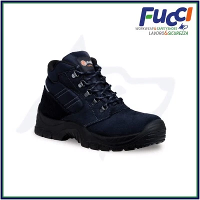 Scarpe Antinfortunistica Uomo Donna Alba&n K57 Scarpe da lavoro S1P alte blu - Immagine 1 di 2