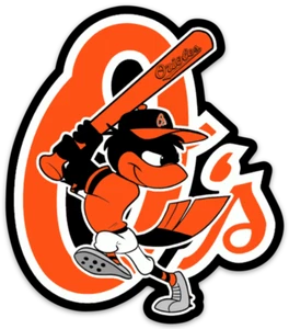 Baltimore Orioles Logo type O Monogram w/ Oriole Toon Character Die-Cut MAGNET - Picture 1 of 1