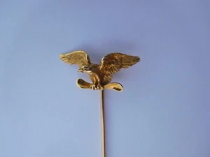 French Art Nouveau 1908 18K Gold Eagle Airplane Propeller 1st Flight Stick Pin🦅 - Picture 1 of 12