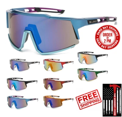 XLoop Oversize Sport SunGlasses Outdoor Wrap Around UV Protection For Men Woman - Image 1 of 3