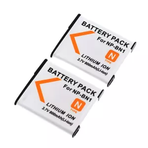 2X Batería para Sony NP-BN1 QX10, DSC QX10 DSC WX80 Cyber Shot DSC W330 DSC W650 - Imagen 1 de 5
