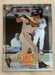 1998 Leaf 50th Anniversary Fractal Foundation #110 ⚾️ Omar Vizquel ⚾️ Indians SP - Picture 1 of 7