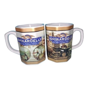 Ghirardelli Company Tassen (2) achteckig heiße Schokolade Kaffeebecher Tasse Tee Achteck  - Bild 1 von 4