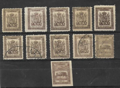 Espanha: Melilla: 1889; lote 10 selos de regimentos militares, perfeito estado + usado, EBES089 - Imagem 1 de 2