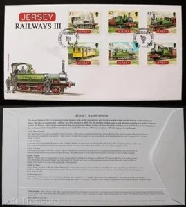 Estampillas de Jersey: "Jersey Railways III" conjunto de 6 valores cubierta de primer día 2009 - Imagen 1 de 3