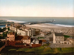 Seaside Beaches Scenes Vintage Reproduction Photo Prints Wall Art Picture Old - Picture 1 of 23