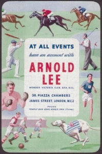 Playing Cards Single Card Old ARNOLD LEE Bookmakers Advertising HORSES Gambling - Picture 1 of 3