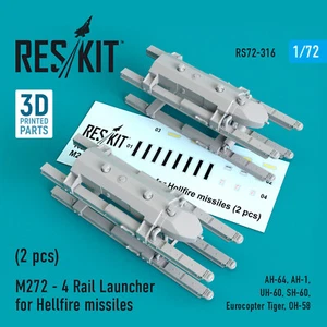 RESKIT 1/72 M272 Hellfire 4-Rail Launcher (2 pcs) FREE SHIP USA RS72-0316 - Bild 1 von 1