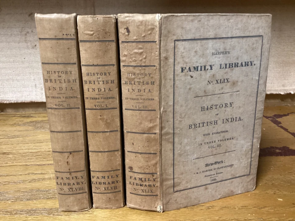 1832 Harper’s Family Library No. XLIX - History Of British India - 3 Vols. - Image 1 of 4