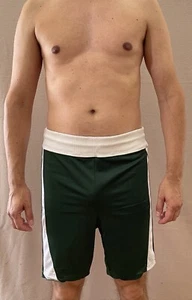 BDG Vintage 90s Urban Outfitters Men's Size M Green & White Mesh Gym Jock Shorts - Picture 1 of 12