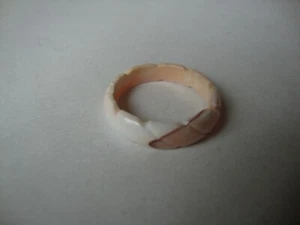 Vintage Qualität Modeschmuck Handarbeit Gravur Natur Muschel Ring Gr. 5 - Bild 1 von 12