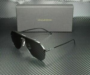 DOLCE & GABBANA DG2213 110687 Matte Black Pilot Men's 34 mm Sunglasses