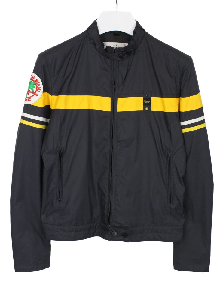 Blue Jacket Women XL Collar Black Lined Zipper Cuff Pockets - Image 1 of 4